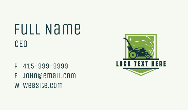 Lawn Mower Gardener Business Card Design Image Preview
