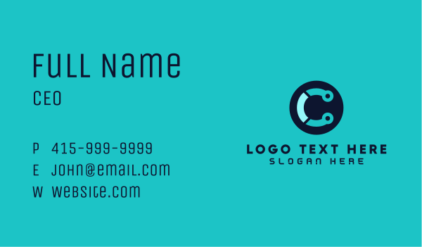 Circuit Letter C Business Card Design Image Preview