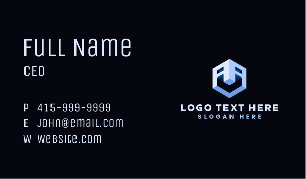 Geometric Cube Engineering Business Card Design Image Preview