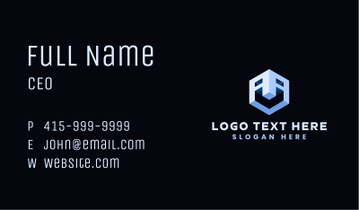 Geometric Cube Engineering Business Card Image Preview