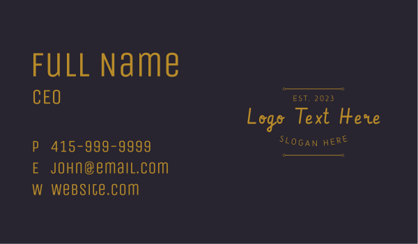 Elegant Classic Cursive Business Card Design Image Preview