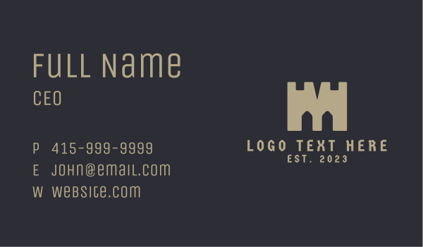 Castle Gate Letter M Business Card Design Image Preview