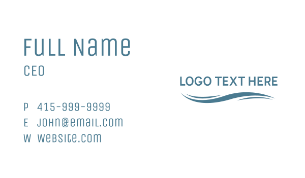 Simple Wave Wordmark Business Card Design Image Preview