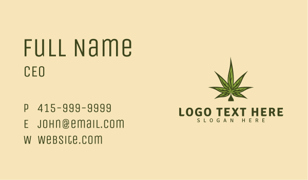 Classic Cannabis Leaf Business Card Design Image Preview