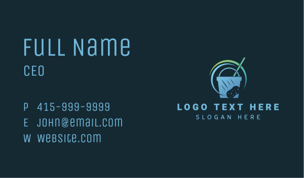 Cleaning Sponge Bucket Business Card Design Image Preview