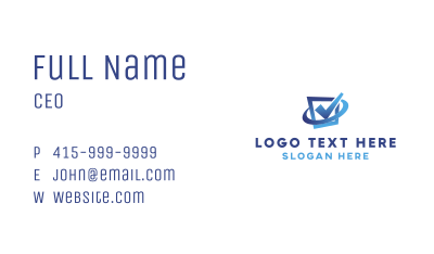 Gradient Blue Checkbox Business Card Image Preview