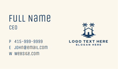 Beach Palm Tree Property Business Card Image Preview