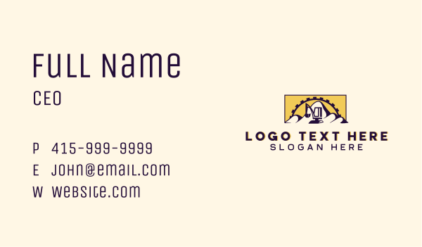 Mechanical Mountain Excavator Business Card Design Image Preview