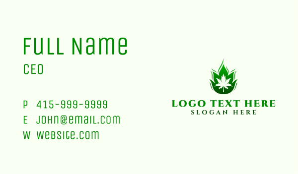 Weed Hemp Fire  Business Card Design Image Preview