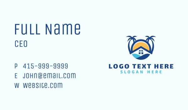 Palm Trees Resort Business Card Design Image Preview