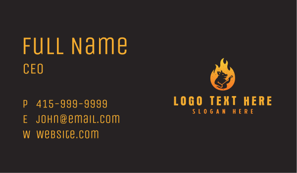 Pork Barbecue Grill Business Card Design Image Preview