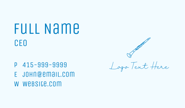 Clarinet Musical Instrument Business Card Design Image Preview