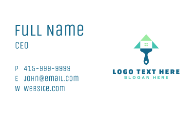 Paint Brush Home Business Card Image Preview