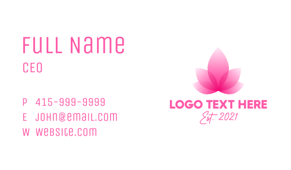 Pink Feminine Floral Petal  Business Card Design Image Preview