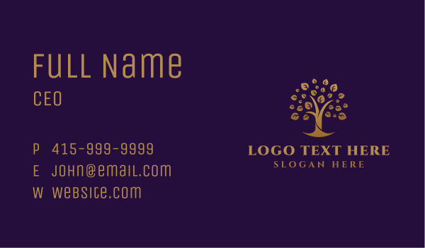 Golden Tree Farm Business Card Design Image Preview