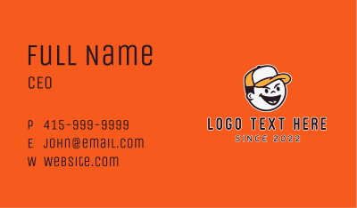 Baseball Cap Kid Character Business Card Image Preview