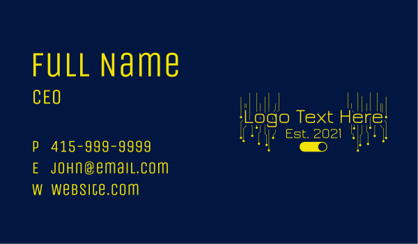 Neon Tech Gamer  Wordmark Business Card Design Image Preview
