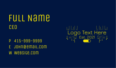 Neon Tech Gamer  Wordmark Business Card
