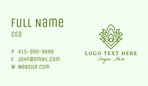 Natural Calming Oil  Business Card Design Image Preview