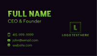 Green Gradient Futuristic Letter Business Card Image Preview