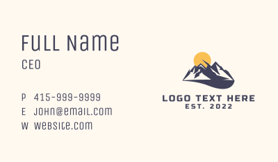 Mountain Hiking Outdoor Travel Business Card