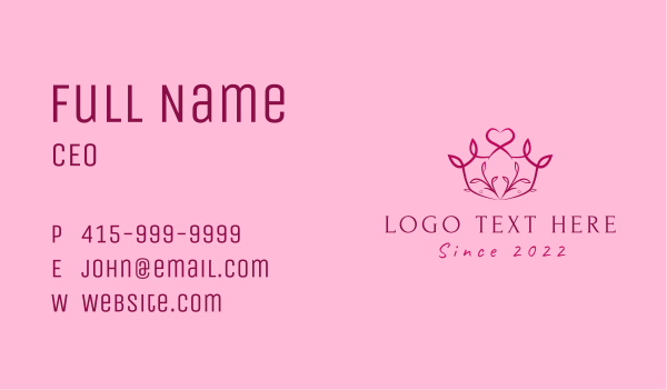 Beauty Leaf Tiara Crown Business Card Design Image Preview