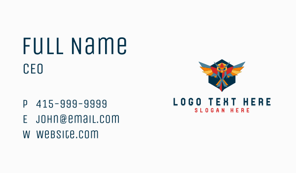 Geometric Owl Bird Wings Business Card Design Image Preview