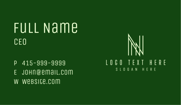 Architecture Letter N Business Card Design Image Preview