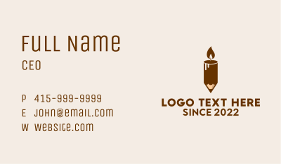 Decoration Candle Pencil  Business Card Image Preview