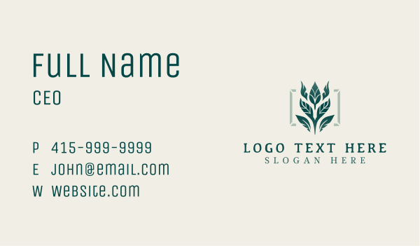 Eco Agriculture Leaves Business Card Design Image Preview