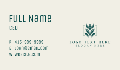 Eco Agriculture Leaves Business Card Image Preview