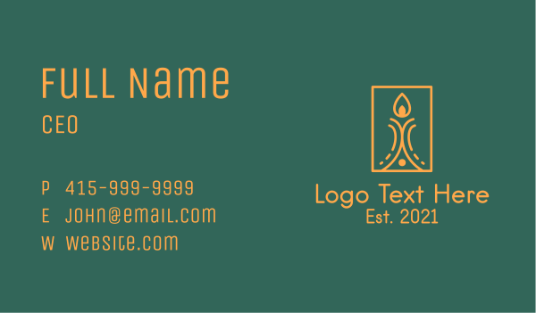 Orange Candle Decor Business Card Design Image Preview