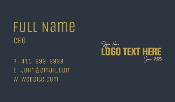 Yellow Modern Enterprise Wordmark Business Card Design Image Preview