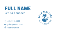 Retro Tropical Palm Tree Business Card Design