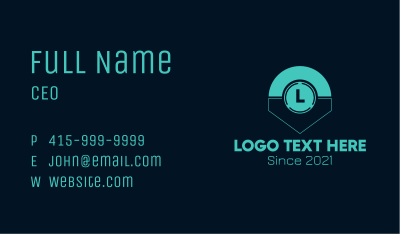 Digital Location Pin Letter Business Card