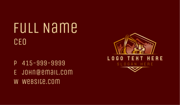 Construction Mountain Backhoe Business Card Design Image Preview