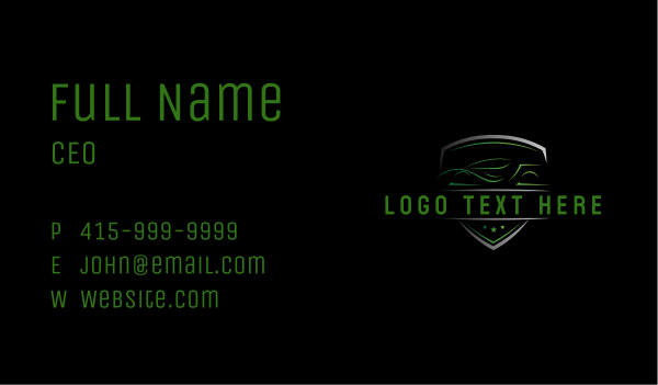 Automotive Sports Car Badge Business Card Design Image Preview