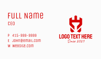 Red Fortress Helmet  Business Card Image Preview