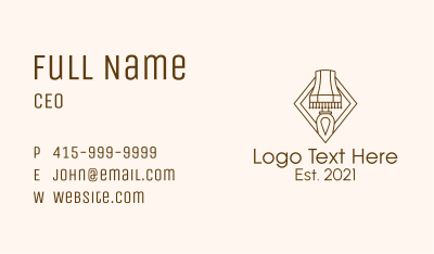 Brown Vintage Lamp Business Card Image Preview