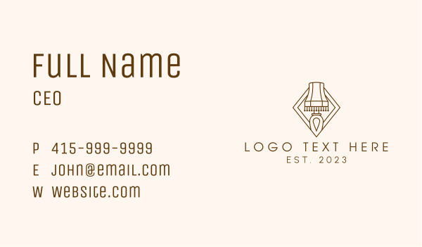 Brown Vintage Lamp Business Card Design Image Preview