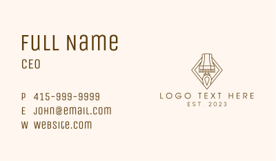 Brown Vintage Lamp Business Card Image Preview