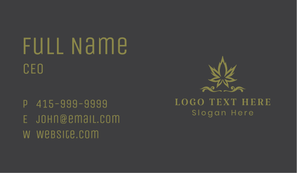 Ornate Herbal Marijuana Business Card Design Image Preview