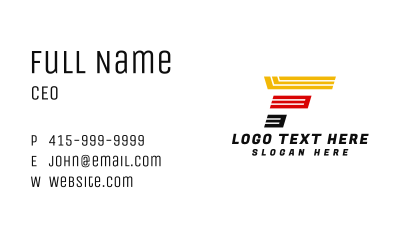 Futuristic Speed Letter F Business Card Image Preview