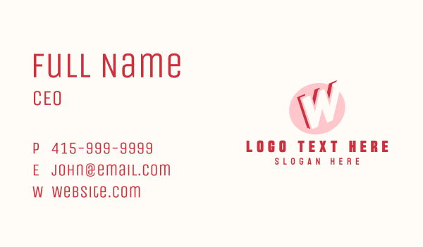 Advertising Agency Letter W Business Card Design Image Preview