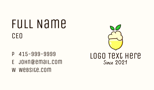Lemon Fruit Shake Business Card Design Image Preview