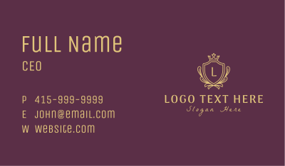 Elegant Crown Crest Lettermark Business Card Image Preview