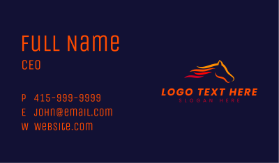 Race Fire Horse Business Card Image Preview
