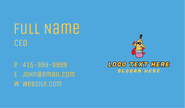 Pencil Superhero Character Business Card Design Image Preview