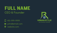 Green Roof Letter R Business Card Image Preview