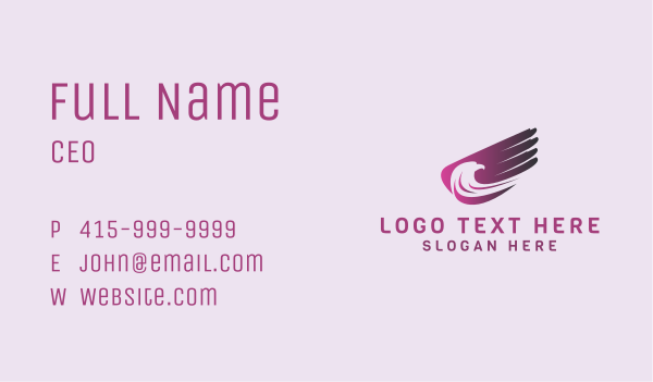 Purple Eagle Wing Business Card Design Image Preview